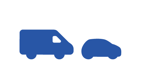 Blue Van and Car Icon