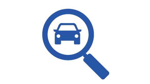 Magnifying Glass Over Car Icon