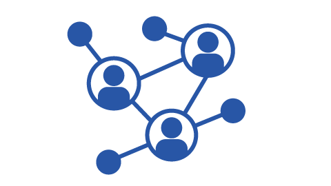 Three People Heads Connected With Lines 