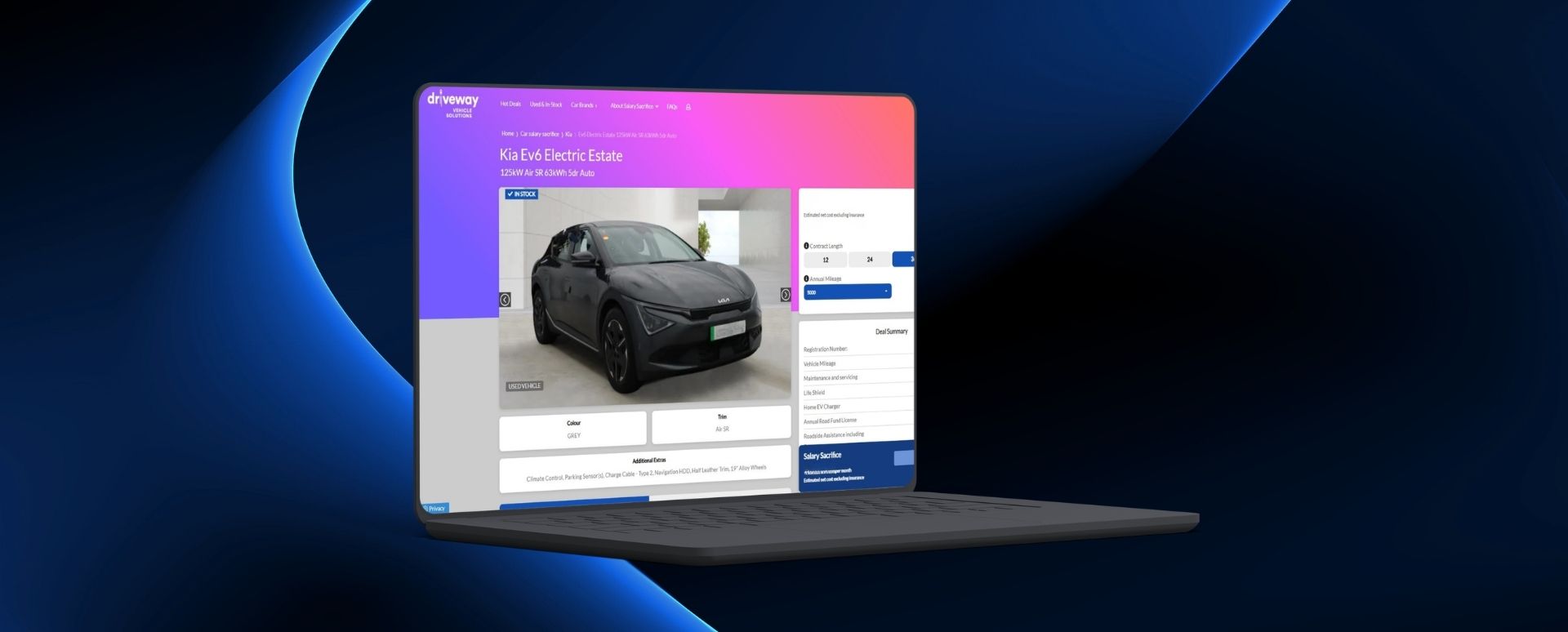 Screenshot Of Used Car Page On Laptop