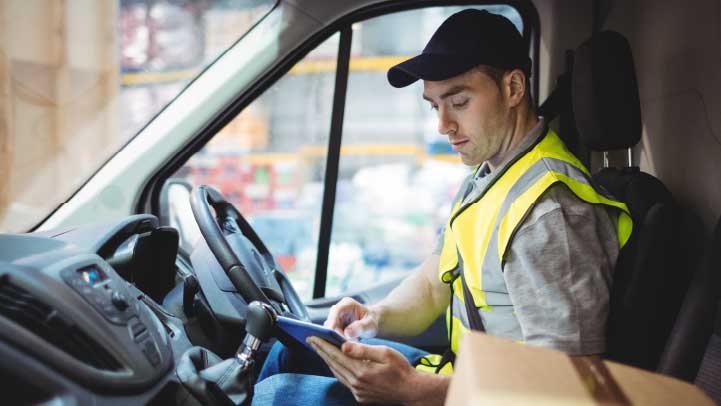 Driver In Van Driver's Seat