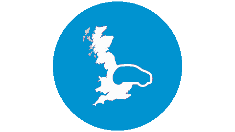 UK map with car icon