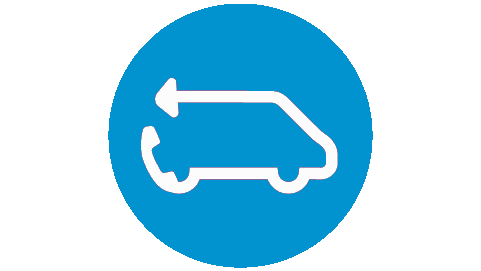 van with phone outline icon