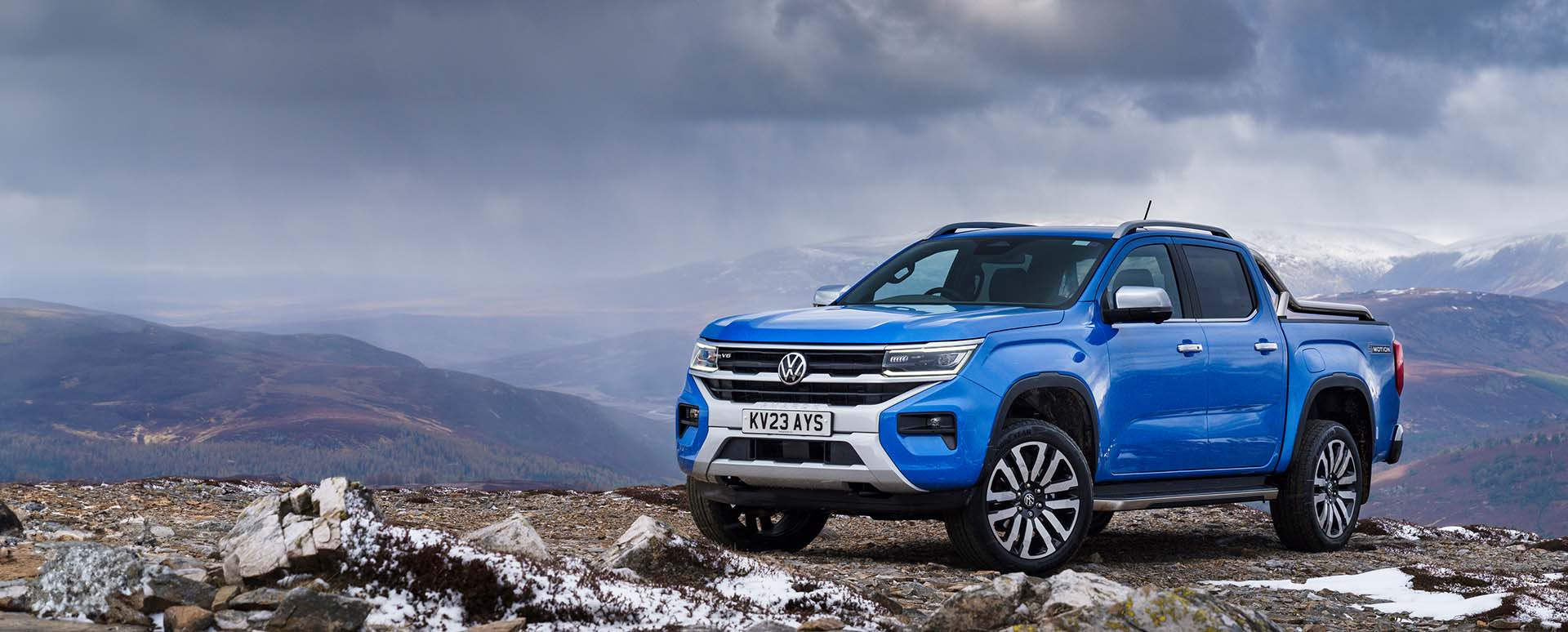 Blue Volkswagen Amarok Exterior Static Mountain Range