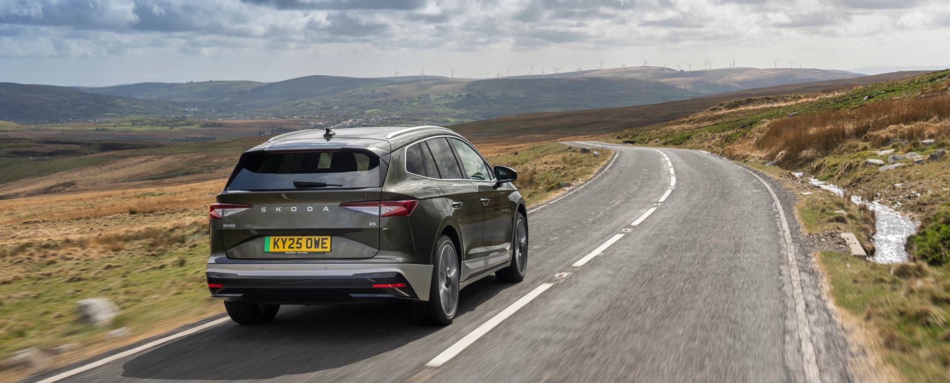 electric Skoda on road