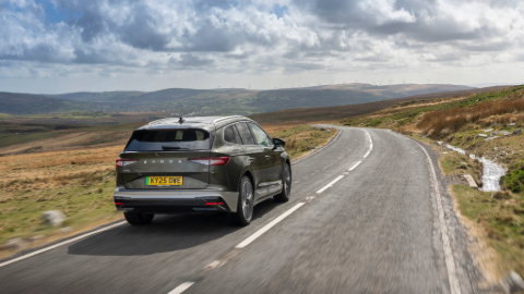 electric Skoda on road