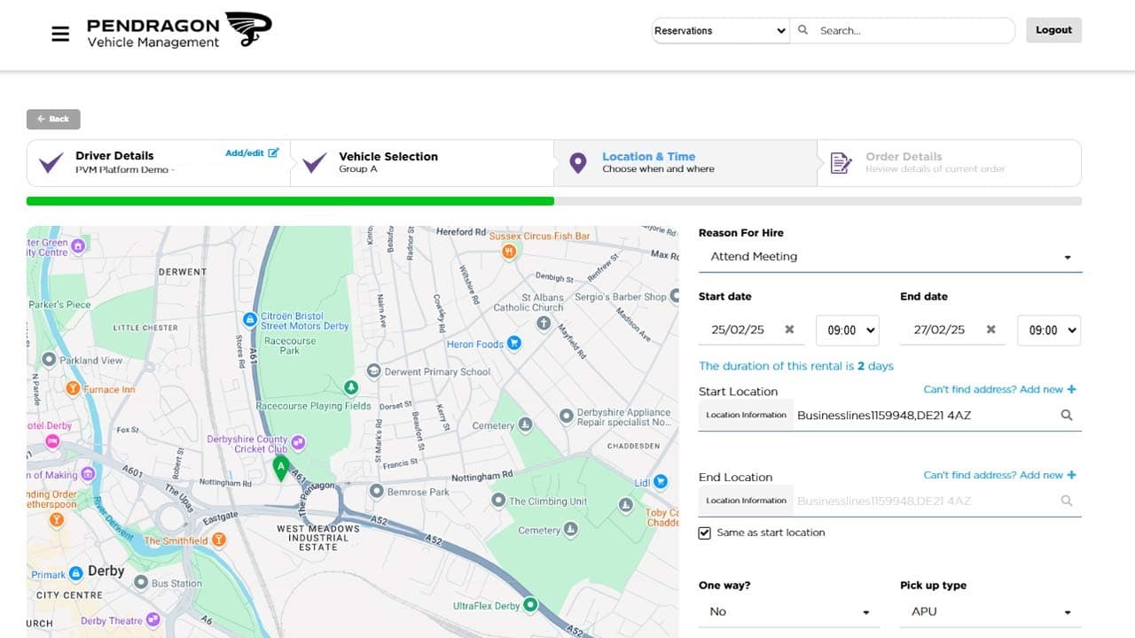 PVM Rental Portal map screenshot