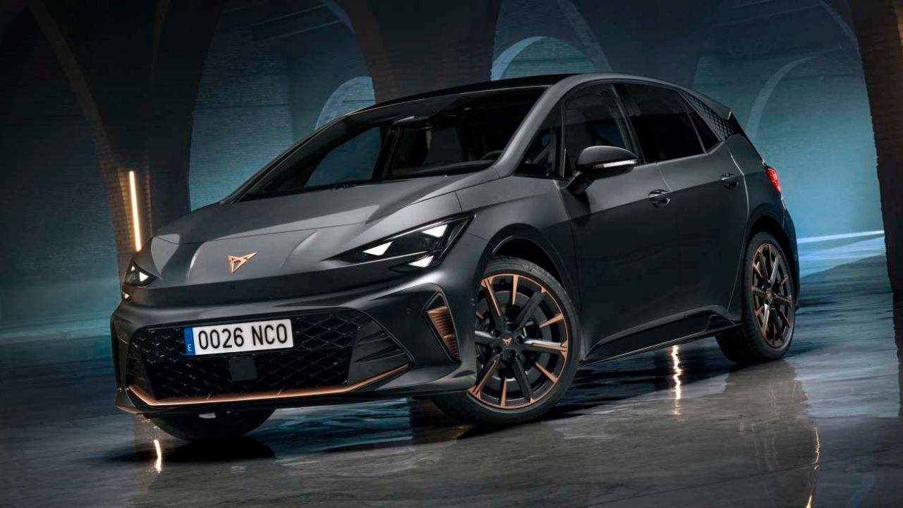 Black Cupra Parked on Marble Surface