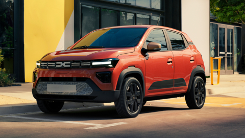 red electric Dacia vehicle