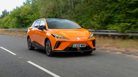orange MG electric vehicle